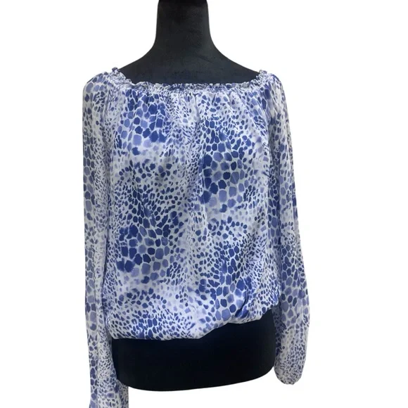 NWT Ramy Brook Women's Printed Margie Off The Shoulder Long Sleeve Top US Small - Picture 4 of 11
